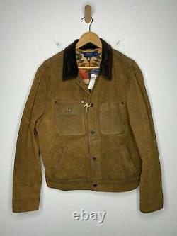 Polo Ralph Lauren Large Leather Trucker Jacket RRL Southwestern Beacon VtG Aztec