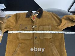 Polo Ralph Lauren Large Leather Trucker Jacket RRL Southwestern Beacon VtG Aztec