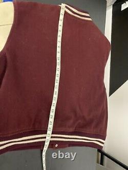 Polo Ralph Lauren Med Large Red Rugby Varsity Jacket Leather RRL VTG P Wing 67