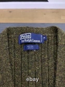 Polo Ralph Lauren Medium Tweed Vest Jacket Hunting RRL Rugby Green vTG Wool Silk