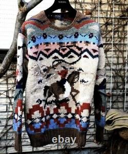 Polo Ralph Lauren Medium VTG Sweater Cowboy RRL Aztec Small Indian Country Kanye