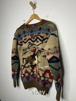 Polo Ralph Lauren Medium VTG Sweater Cowboy RRL Aztec Small Indian Country Kanye