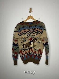 Polo Ralph Lauren Medium VTG Sweater Cowboy RRL Aztec Small Indian Country Kanye