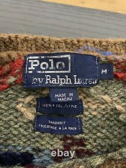 Polo Ralph Lauren Medium VTG Sweater Cowboy RRL Aztec Small Indian Country Kanye