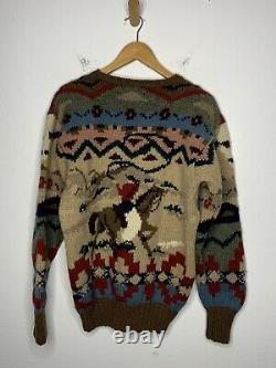 Polo Ralph Lauren Medium VTG Sweater Cowboy RRL Aztec Small Indian Country Kanye