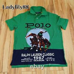 Polo Ralph Lauren Men Classic Vintage Polo Player Horse Graphic Mesh Polo Shirt