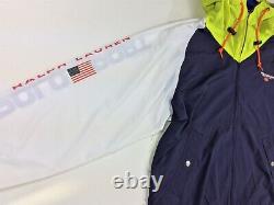 Polo Ralph Lauren Men Full Zip VTG Vintage USA Flag Color-Blocked Windbreaker CP