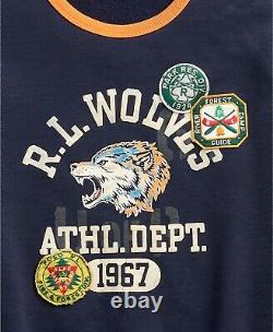 Polo Ralph Lauren Men Vintage Graphic Patch R. L Wolves Wolf Pullover Sweatshirt