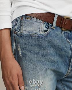 Polo Ralph Lauren Mens Vintage Classic Fit Distressed Jeans in Coppit Blue-38/32