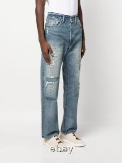 Polo Ralph Lauren Mens Vintage Classic Fit Distressed Jeans in Coppit Blue-38/32