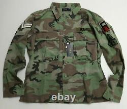 Polo Ralph Lauren Military Army Camo Officer Chevron Soldier Camp Shirt Jacket