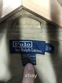 Polo Ralph Lauren NYC Medium Leather Jacket RRL VTG Distressed Motorcycle Biker