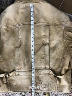 Polo Ralph Lauren NYC Medium Leather Jacket RRL VTG Distressed Motorcycle Biker