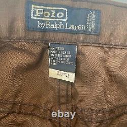 Polo Ralph Lauren Pants Men 32x32 Brown Canvas Carpenter Utility Vintage NWOT