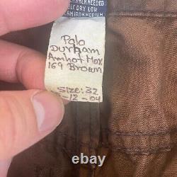 Polo Ralph Lauren Pants Men 32x32 Brown Canvas Carpenter Utility Vintage NWOT