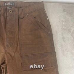 Polo Ralph Lauren Pants Men 32x32 Brown Canvas Carpenter Utility Vintage NWOT