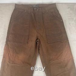 Polo Ralph Lauren Pants Men 32x32 Brown Canvas Carpenter Utility Vintage NWOT