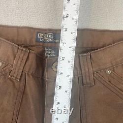 Polo Ralph Lauren Pants Men 32x32 Brown Canvas Carpenter Utility Vintage NWOT