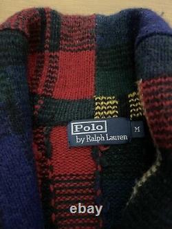 Polo Ralph Lauren Patchwork Cardigan Sweater RRL Plaid Leather VtG Tweed Rugby