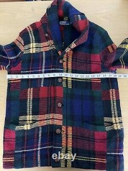 Polo Ralph Lauren Patchwork Cardigan Sweater RRL Plaid Leather VtG Tweed Rugby