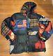 Polo Ralph Lauren Polo Country Patchwork Flag Down Puffer Jacket Coat Medium New