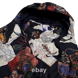 Polo Ralph Lauren Puffer Jacket LARGE All Over Print AOP Vintage Inspired Coat