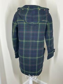 Polo Ralph Lauren RUGBY Duffle Toggle Coat Tartan VTG RRL Jacket Hooded Small