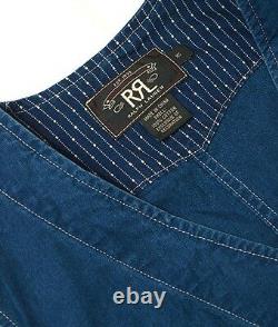 Polo Ralph Lauren Rrl Vintage Indigo Dyed Blue Calico Bernard Work Vest $490+