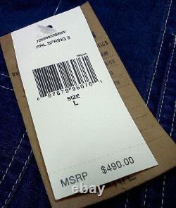 Polo Ralph Lauren Rrl Vintage Indigo Dyed Blue Calico Bernard Work Vest $490+