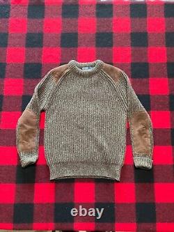 Polo Ralph Lauren S Vintage Rare Leather Trim RRL Knit Hunting Sweater