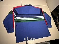 Polo Ralph Lauren Shirt Men's Large Blue Red Striped Polo Sport Rugby VTG Y2K