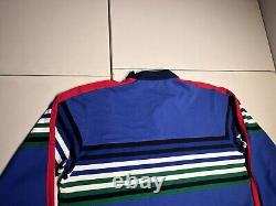 Polo Ralph Lauren Shirt Men's Large Blue Red Striped Polo Sport Rugby VTG Y2K