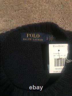 Polo Ralph Lauren Size Large Polo Bear Knit Sweater Pwing Vintage Blazer