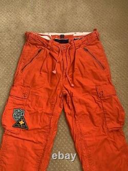 Polo Ralph Lauren Ski Patrol Club Cargo Pants Orange Vtg 35