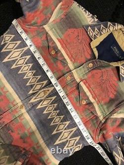 Polo Ralph Lauren Small Shirt Jacket Aztec Indian Hunting Thick VTG RRL Serape