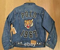 Polo Ralph Lauren Snowbeach Stadium 92 Polo Tiger Head Vintage Denim Jacket NWT