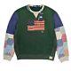 Polo Ralph Lauren Sweatshirt Men L Verano Patchwork Flag Vintage Americana New