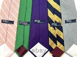 Polo Ralph Lauren Tie VTG Lot Of 20 Multicolor Linen Silk Cotton New Hand Made