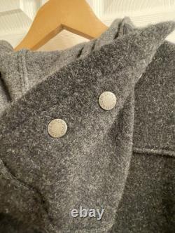 Polo Ralph Lauren Toggle Coat Mens Small Gray Wool Duffle Hooded Vintage 80s 90s
