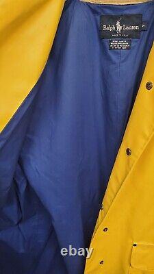 Polo Ralph Lauren Trench Coat Mens S Yellow Rubberized Canvas Vintage 80s USA