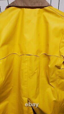 Polo Ralph Lauren Trench Coat Mens S Yellow Rubberized Canvas Vintage 80s USA