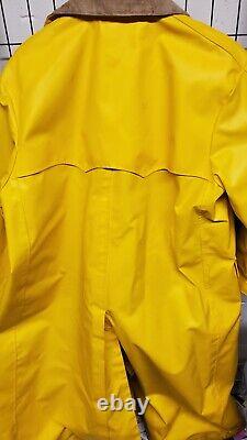 Polo Ralph Lauren Trench Coat Mens S Yellow Rubberized Canvas Vintage 80s USA