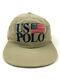 Polo Ralph Lauren Us Polo Hat Vintage 90s Strapback Khaki Cap Made In Usa Flag
