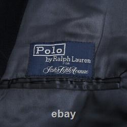 Polo Ralph Lauren VINTAGE Cashmere USA Made Navy Double Breasted Long Coat, 44R