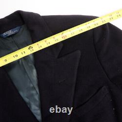 Polo Ralph Lauren VINTAGE Cashmere USA Made Navy Double Breasted Long Coat, 44R