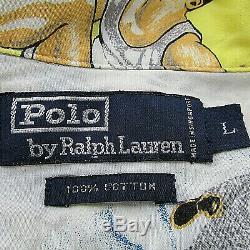 Polo Ralph Lauren VTG 1992 Cartoon Stadium Collection Track & Field Camp Shirt L