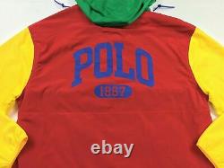 Polo Ralph Lauren VTG Color-Blocked Windbreaker Pullover Popover Jacket Hoodie