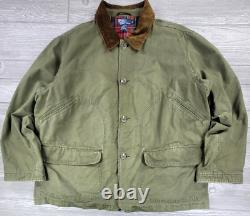 Polo Ralph Lauren VTG Jacket Mens Canvas Corduroy Plaid Lined Chore Coat XL