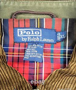 Polo Ralph Lauren VTG Jacket Mens Canvas Corduroy Plaid Lined Chore Coat XL