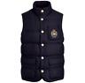 Polo Ralph Lauren Vtg Preppy Royal Bullion Crest Patch Wool 750 Down Jacket Vest